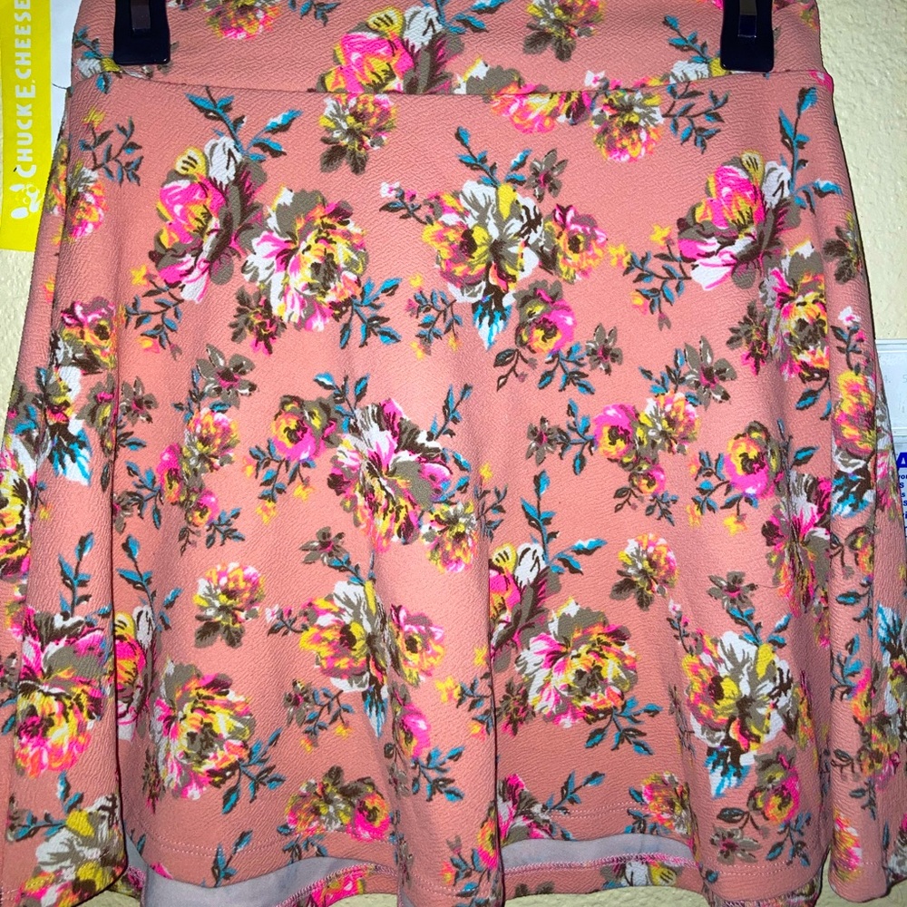Pink floral skirt